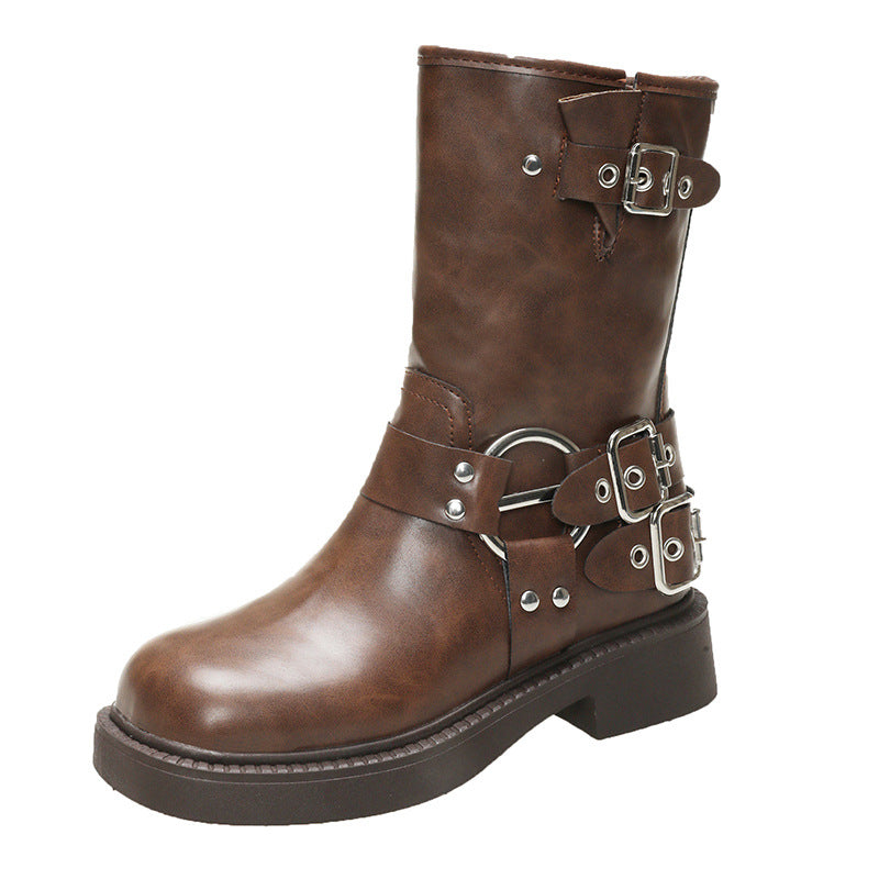 Bottes pour dames avec boucles à la mode et semelle antidérapante Chic und Stil