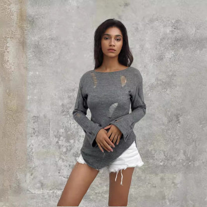 Pull en tricot pour femmes avec un design décontracté et effiloché Chic und Still
