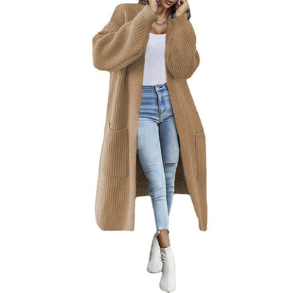 Dames Gros Tricot Cardigan avec poches profondes et manches larges Chic und Stil