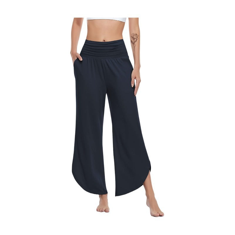 Wide Palazzo Pants for ladies with flexible waist and side slits Chic and Style