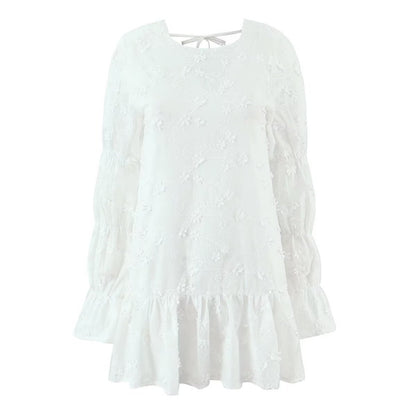 Robe tunique aérienne pour femmes avec broderies florales et ourlet en dentelle Chic und Stil