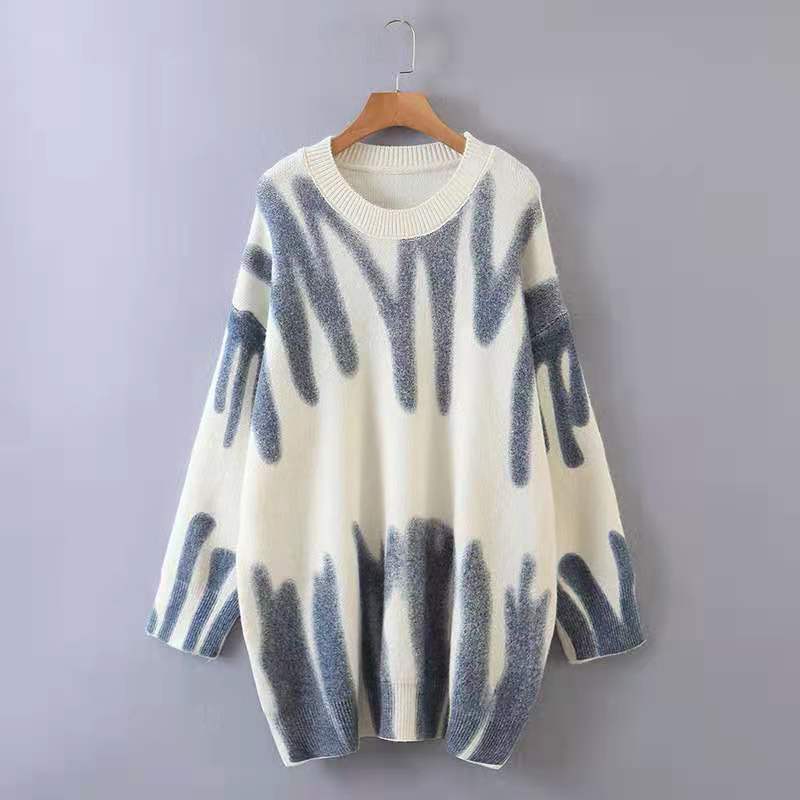 Dames pull oversized à la mode avec dégradé de couleurs unique Chic und Stil