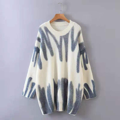 Dames pull oversized à la mode avec dégradé de couleurs unique Chic und Stil