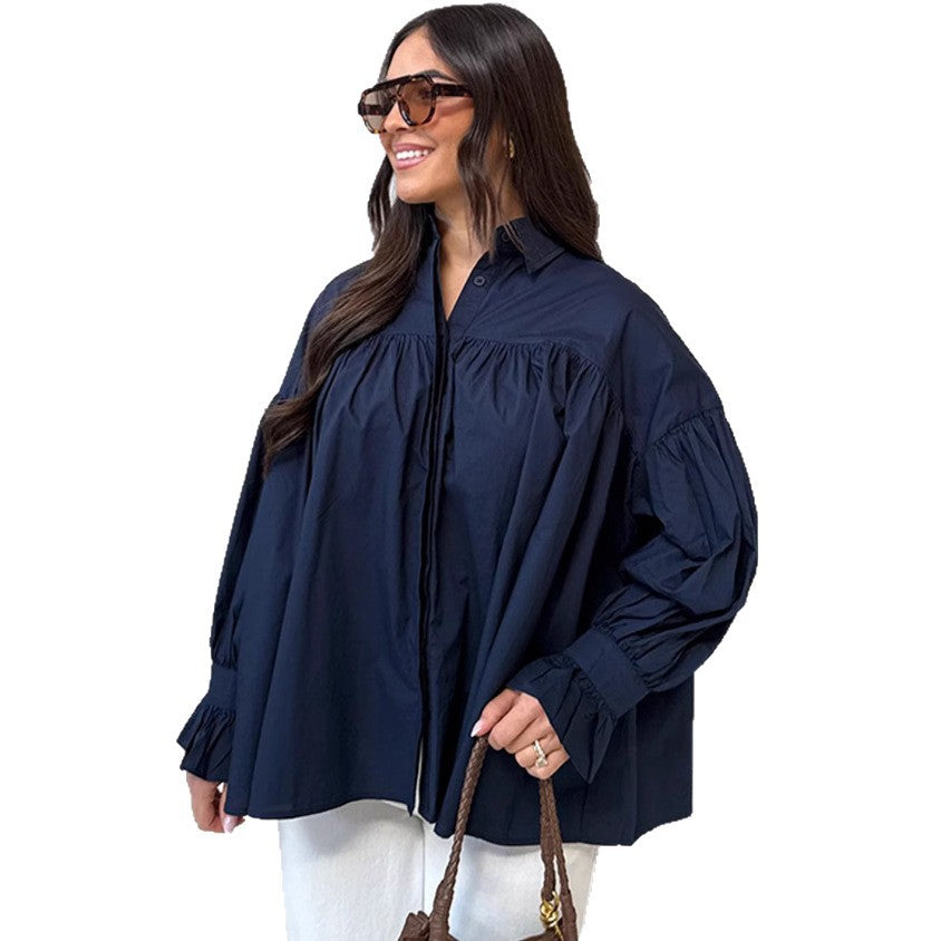Blouse oversize pour dames avec volants Chic & Stil