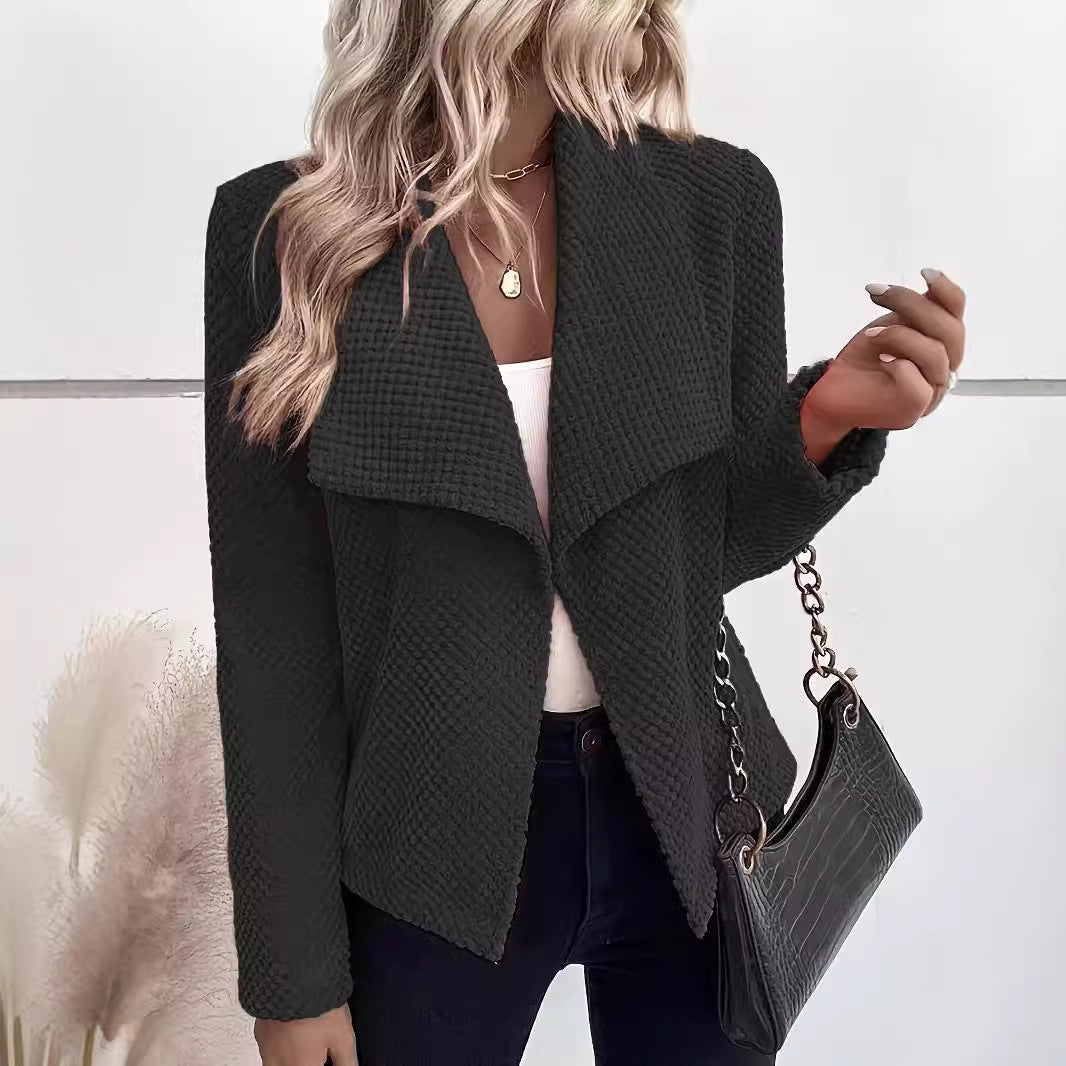 Dames décontracté Waffelpique-veste Chic und Stil