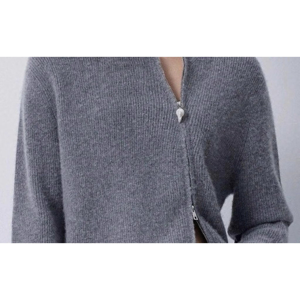 Pull en maille zippé à col haut pour femmes Chic und Stil