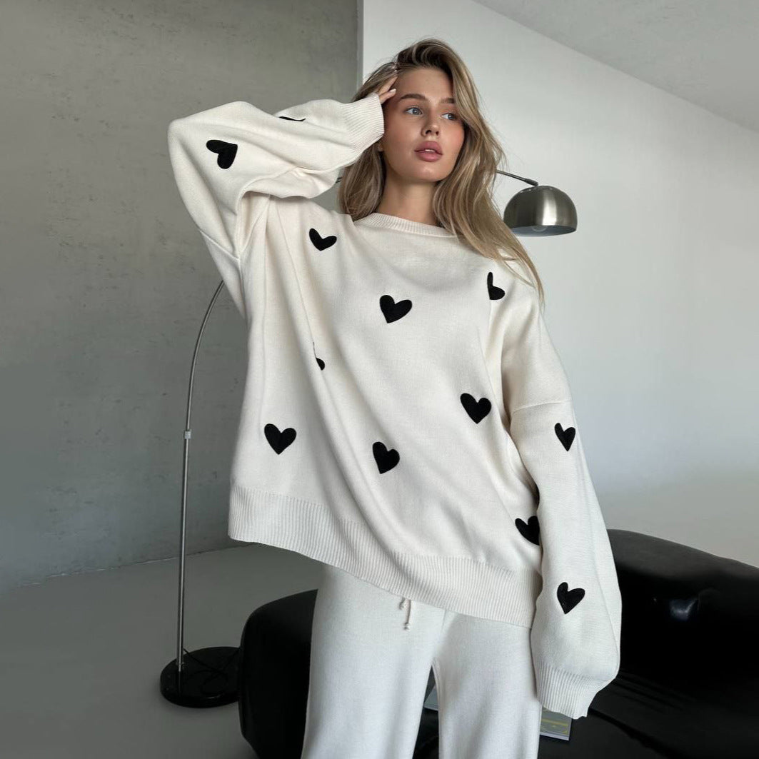 Pull oversized pour femmes avec motif cœur Chic und Stil