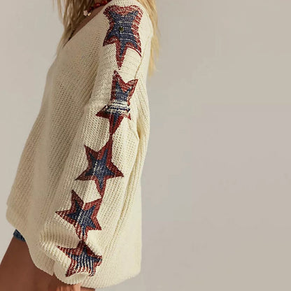 Pull oversized pour femmes avec motif d'étoiles Chic und Stil