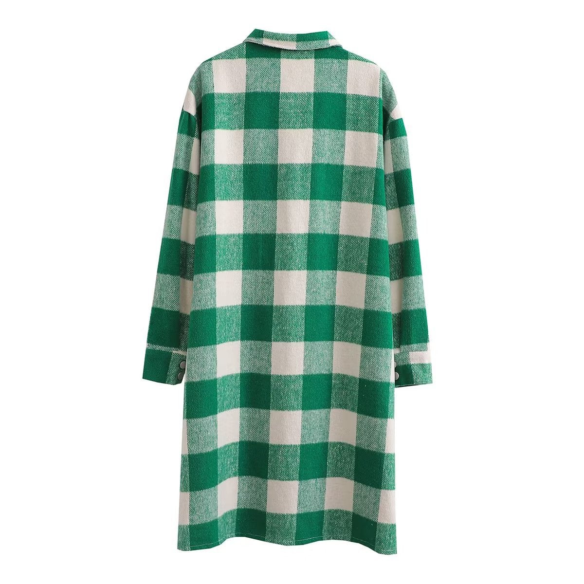 Plaid Slip Dress for Women with Practical Chest Pockets and Long Sleeves Chic und Stil