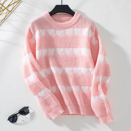 Pull femme confortable avec motif de cœurs Chic und Stil