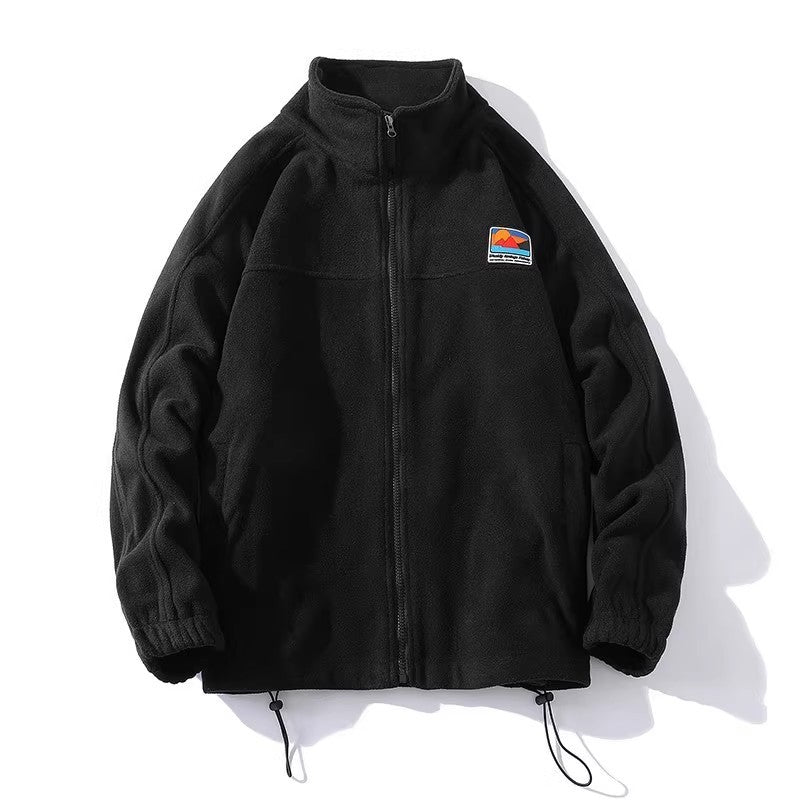 Men's fleece jacket with high collar and practical pockets Chic and Style