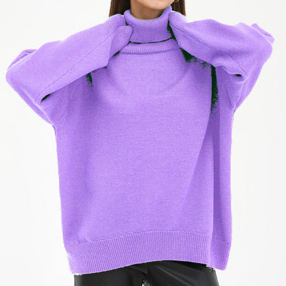Pull à col roulé oversize pour femme avec structure côtelée Chic und Stil