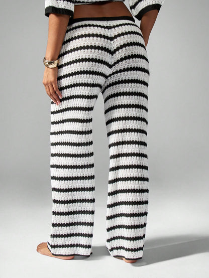 Casual Palazzo Pants for Women with Chic and Stylish Striped Pattern