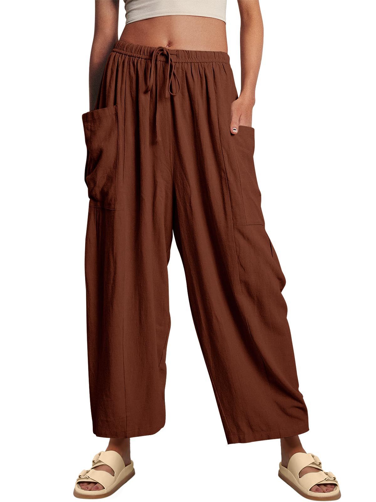 Comfortable linen pants for ladies with practical side pockets Chic and Style