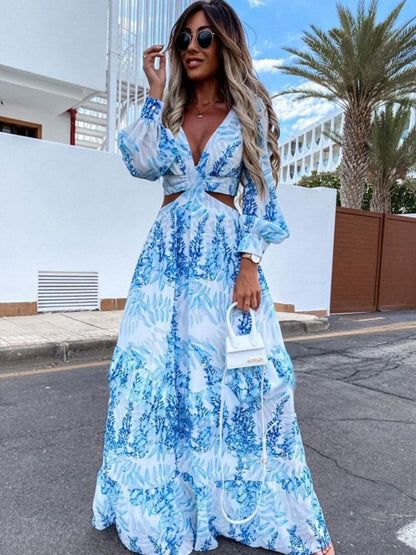 Maxi robe pour femmes avec des détails floraux et une coupe élégante Chic und Stil