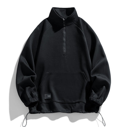 Pull-over à manches longues pour hommes avec ouverture zippée courte Chic und Stil