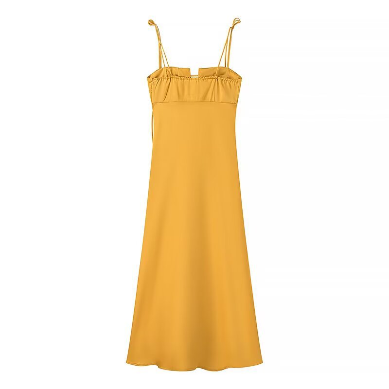 Robe maxi pour femmes avec bretelles spaghetti réglables et coupe élégante Chic und Stil
