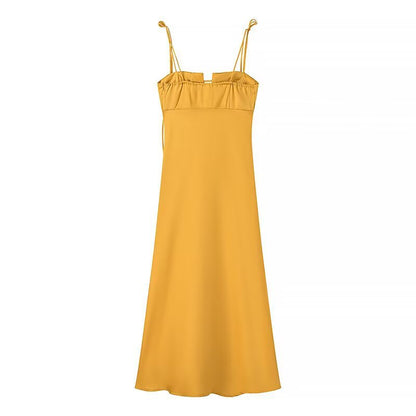 Robe maxi pour femmes avec bretelles spaghetti réglables et coupe élégante Chic und Stil