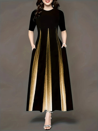 Robe maxi pour femmes avec poches latérales élégantes et éclat luxueux Chic und Stil