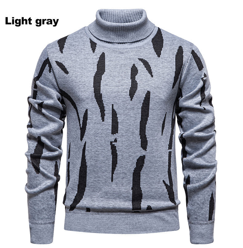 Pull roulé tendance pour hommes avec motif accrocheur Chic und Stil