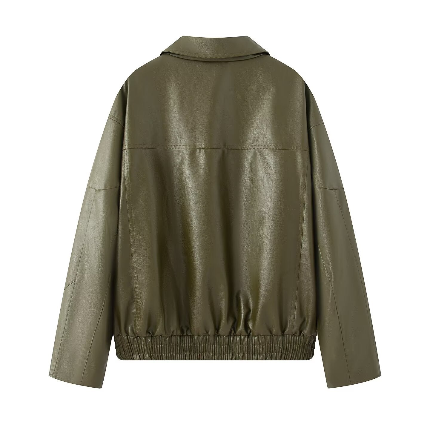 Dames élégante veste en simili cuir avec poches zippées pratiques Chic und Stil