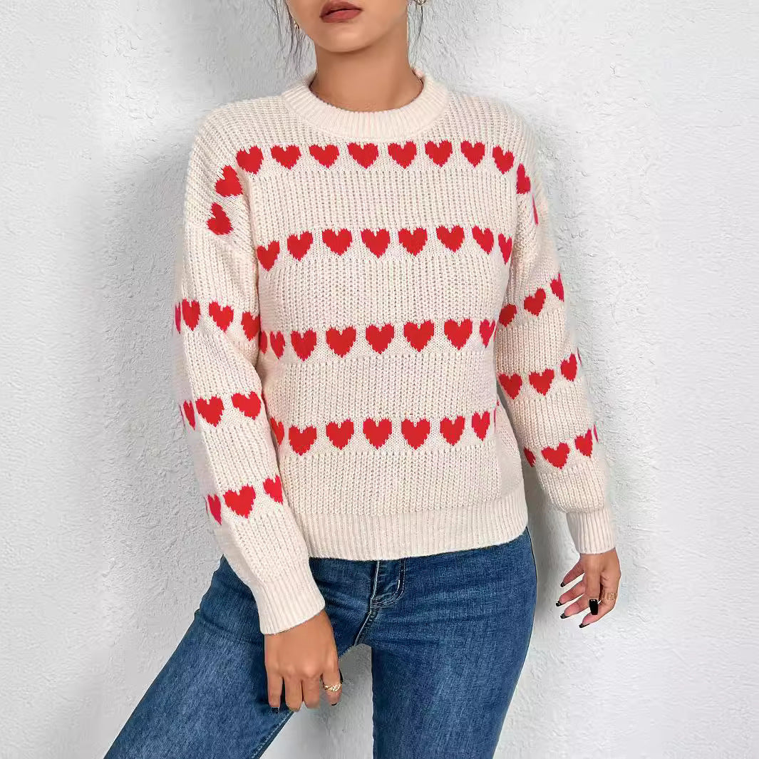 Pull en tricot pour femmes avec motif en forme de cœur Chic und Stil