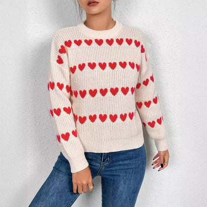 Pull en tricot pour femmes avec motif en forme de cœur Chic und Stil