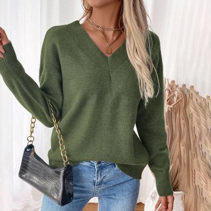 Femmes Pull V-Cou Chic und Stil