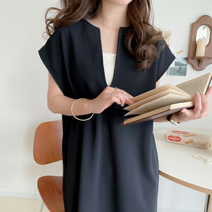 Dames Élégant Robe Maxi Décolleté en V Chic und Stil