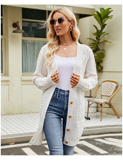 Dames cardigan en grosse maille tendance avec col châle et détails de boutons Chic und Stil
