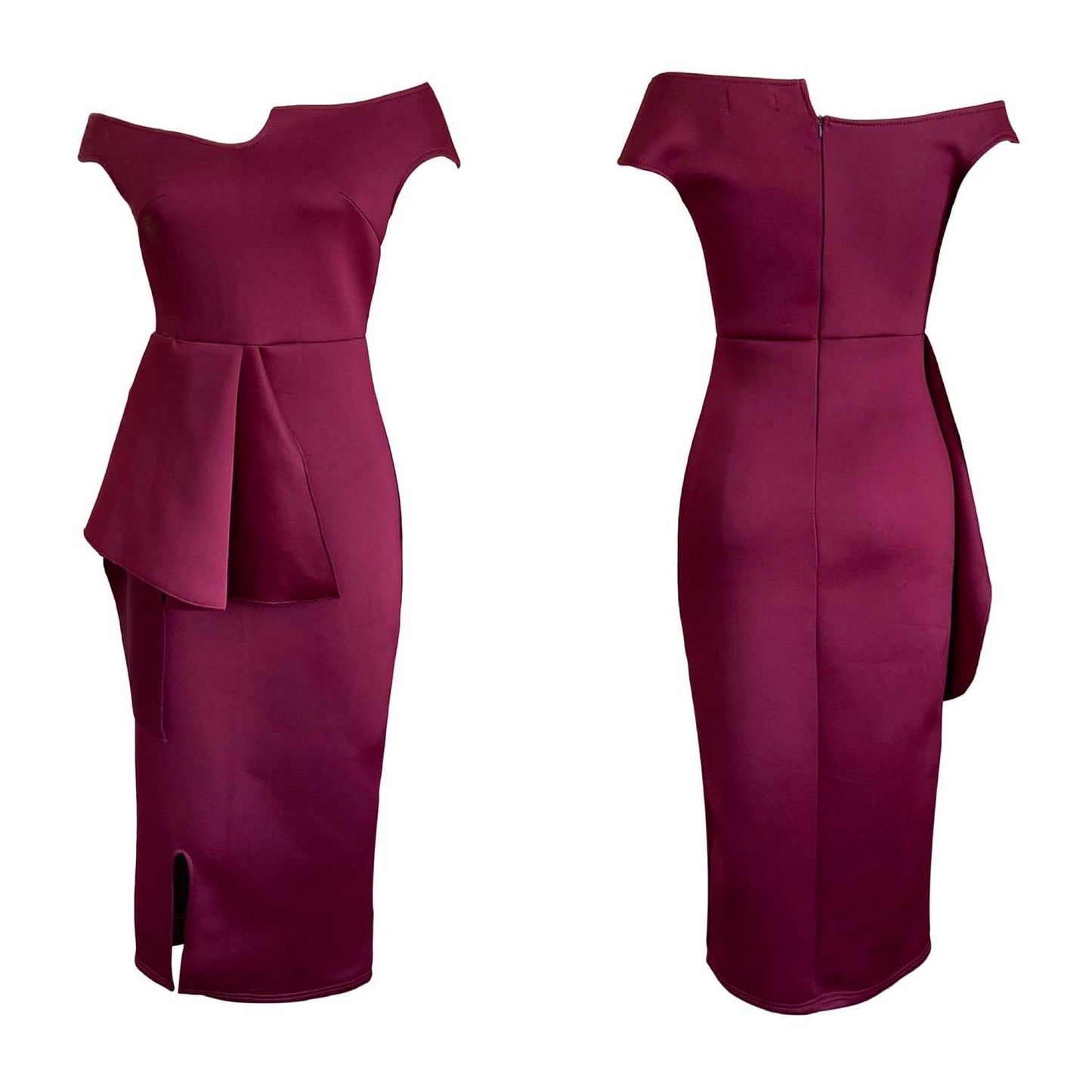 Robe fourreau pour femmes avec plis asymétriques et fente élégante Chic und Stil