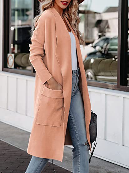 Cardigan longline pour femmes avec poches pratiques et coupe fluide Chic und Stil