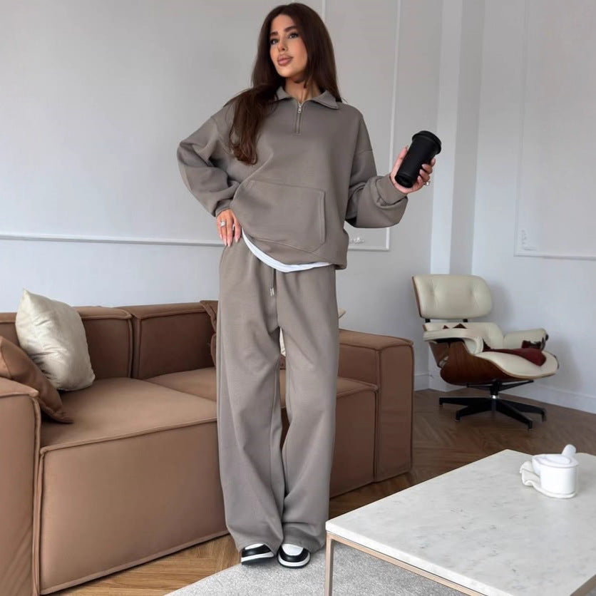 Dames Casual Oversized Hoodie et pantalon relax large Set Chic und Stil