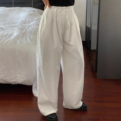 Wide chino pants for women with elastic waistband and side pockets Chic and Style