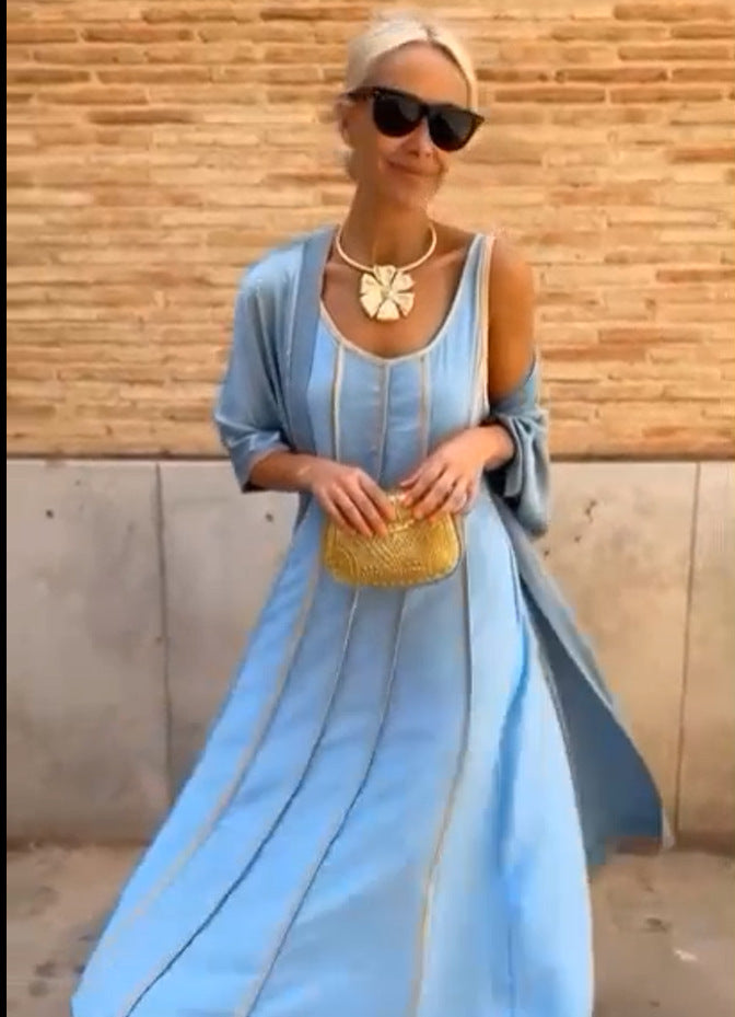 Robe maxi femme avec motif rayé tendance Chic und Stil