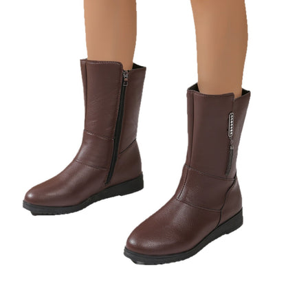 Bottes féminines tendance avec fermeture éclair élégante et semelle confortable Chic und Stil