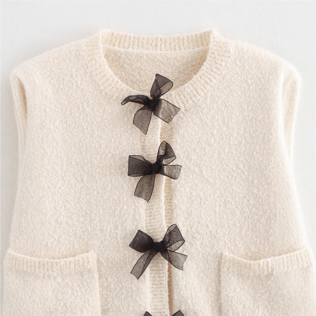 Dames Boucle-Jacket avec des élégants nœuds et des franges Chic und Stil