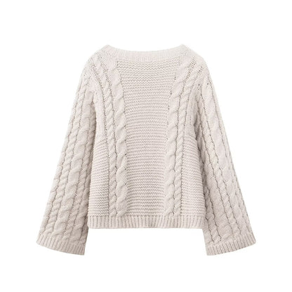 Pull en grosse maille pour femmes avec un design texturé et une coupe large Chic und Stil