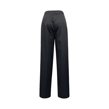 Women Elegant High Waist Pants with a Chic Pinstripe Pattern and Style