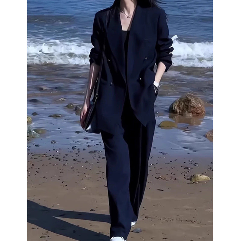 Costume ajusté double boutonnage pour femmes Chic und Stil