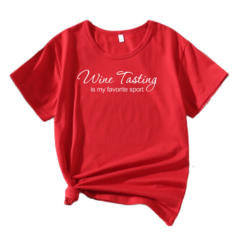 T-shirt de loisirs pour femmes Chic und Stil Vin Dégustation