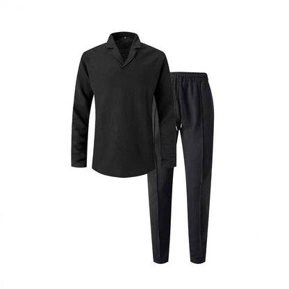 Elegant casual set for men with modern collar and comfortable pants Chic and Style