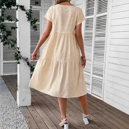 Femme loisir chemisier floral robe midi Chic und Stil