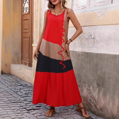 Robe maxi color block de loisirs pour femmes Chic und Stil