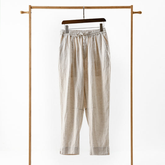 Casual linen pants for women with an elastic waist and practical side pockets Chic and Style