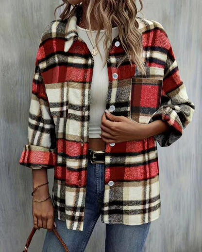 Chemise-jetée à carreaux décontractée pour femmes Chic und Stil