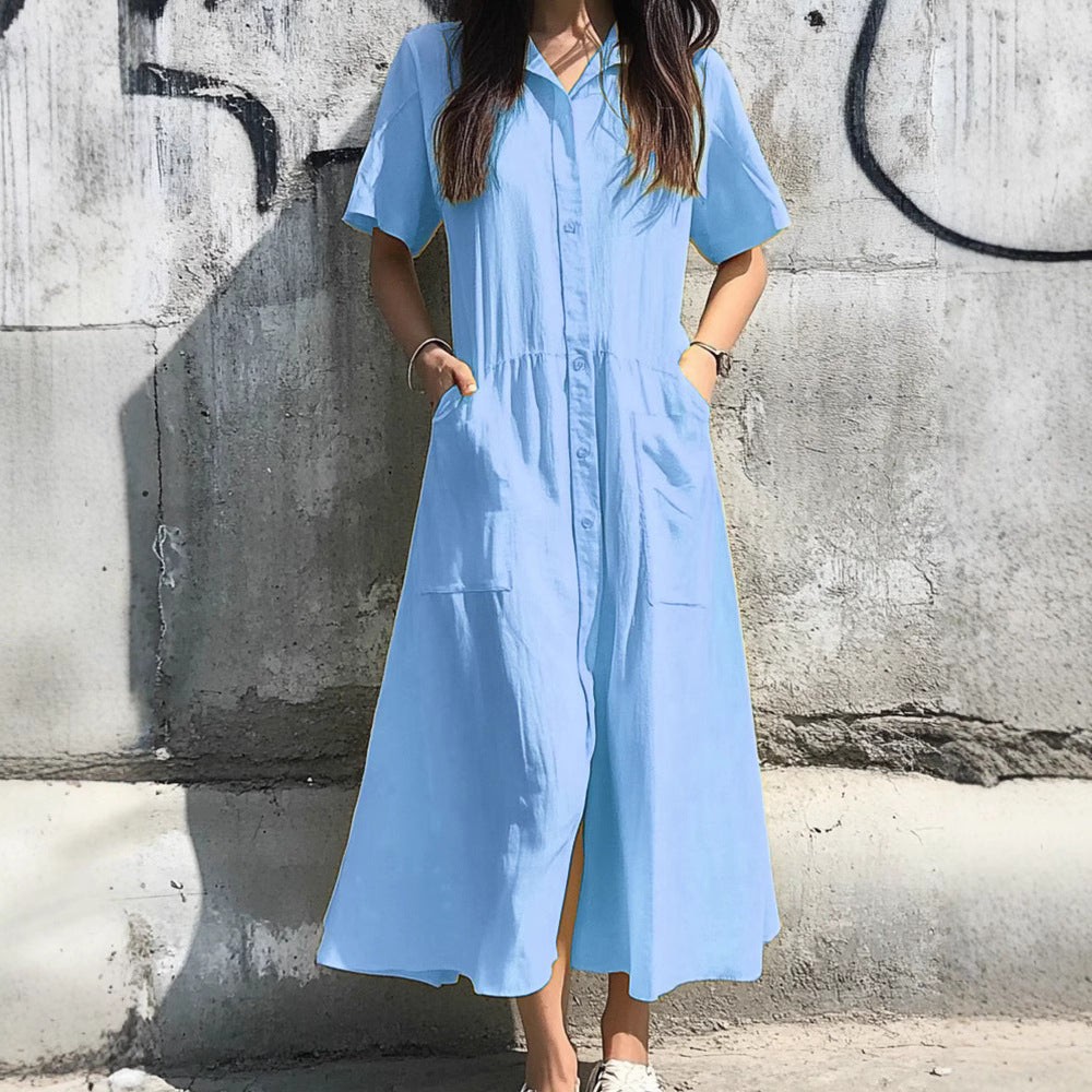 Robe midi à boutons pour dames Chic und Stil