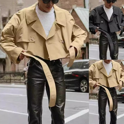Veste courte pour femmes avec double boutonnage et ourlet à nouer Chic und Stil