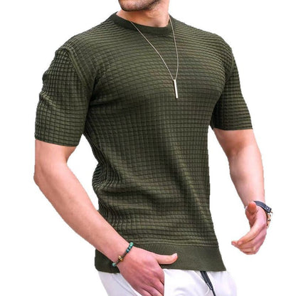 T-shirt Performance à manches courtes pour hommes avec design structuré Chic und Stil
