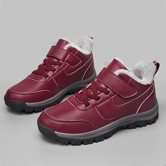 Bottines d'hiver pour femmes, doublées de chaude, avec semelle antidérapante et fermeture Velcro réglable Chic und Stil
